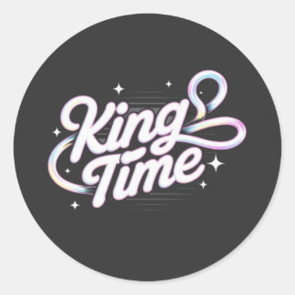 Kung Tid Retro Typografi Motiverande Design Runt Klistermärke