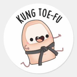 Kung Toe-fu Funny Big Toe Pun Runt Klistermärke