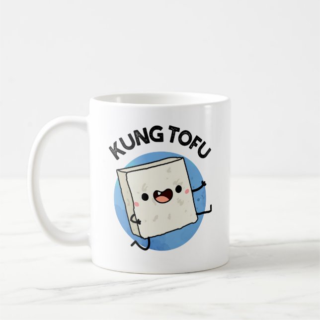 Kung Tofu Funny Kungfu Tofu Pun Kaffemugg (Vänster)