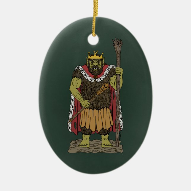 Kung Troll Julgransprydnad Keramik (Framsidan)