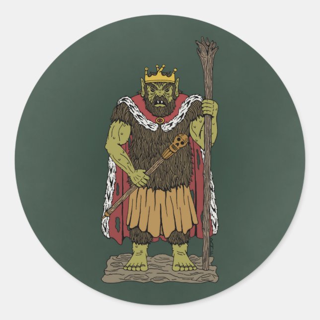 Kung Troll Runt Klistermärke (Framsida)