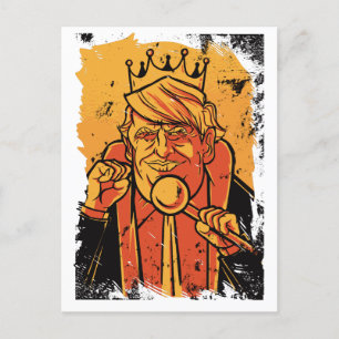 Kung Trump Tecknad Funny Vykort