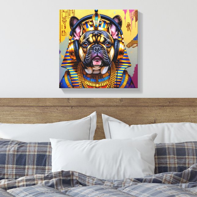 KUNG TUT-FRANSK BULLDOG 3 CANVASTRYCK (Insitu (sovrum))