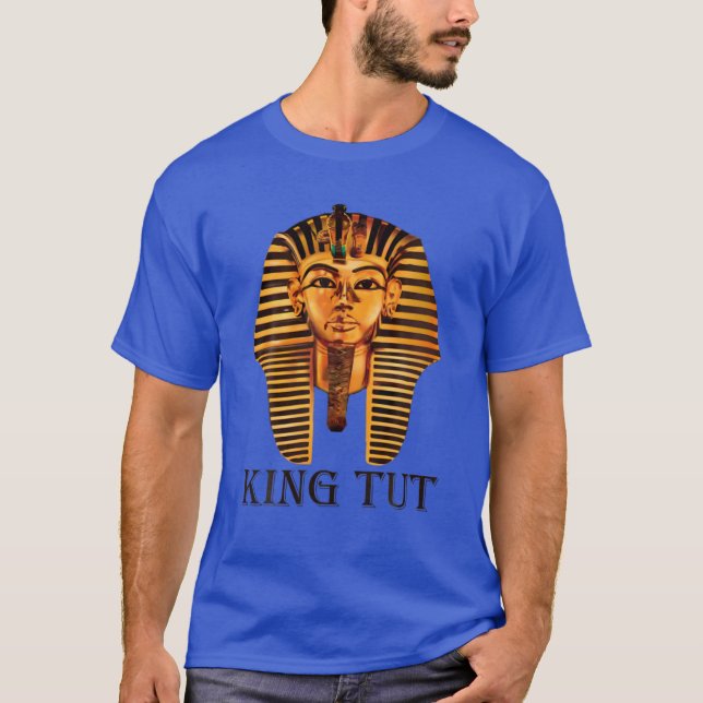Kung Tut Golden Mask Gamla egyptiska Guld Pharaoh T Shirt (Framsida)