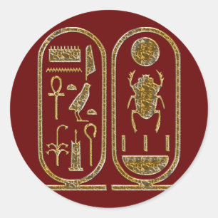 Kung Tut Hieroglyphics Runt Klistermärke