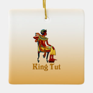Kung Tut på tronen Julgransprydnad Keramik