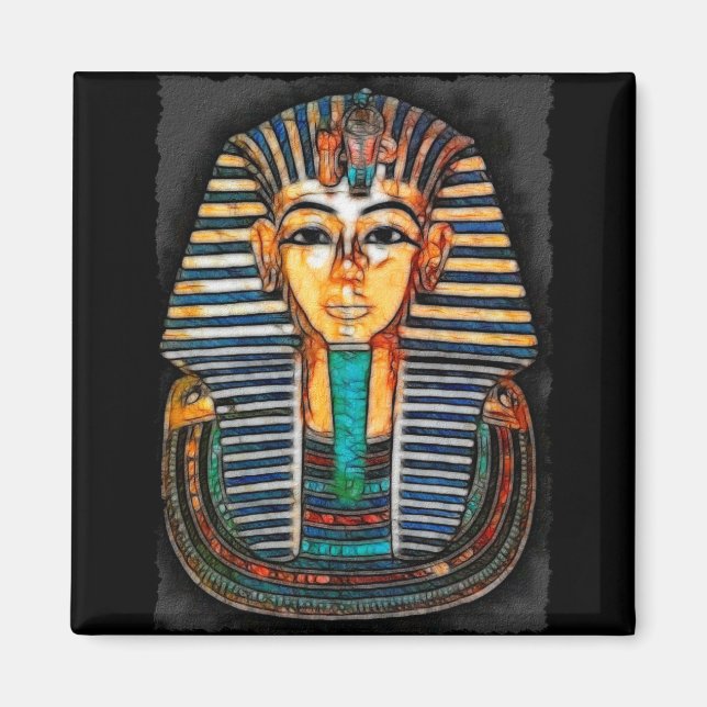 Kung TUTANKHAMUN Egyptian Art Magnet (Framsidan)