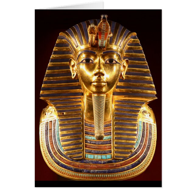 Kung Tutankhamun, Guld Mask, egyptiskt faraoh Hälsningskort (Framsidan)