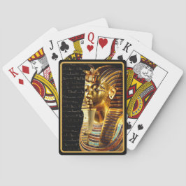 Kung Tutankhamun med Hieroglyfer Guld och Black Casinokort