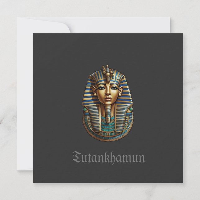 Kung Tutankhamun - platta tackkort Julkort (Framsida)