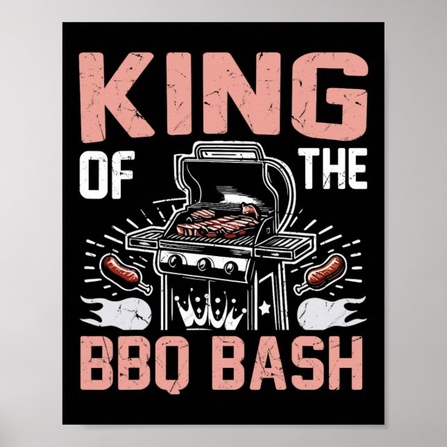 Kung vid BBQ-utslaget BBq Party Poster (Framsidan)