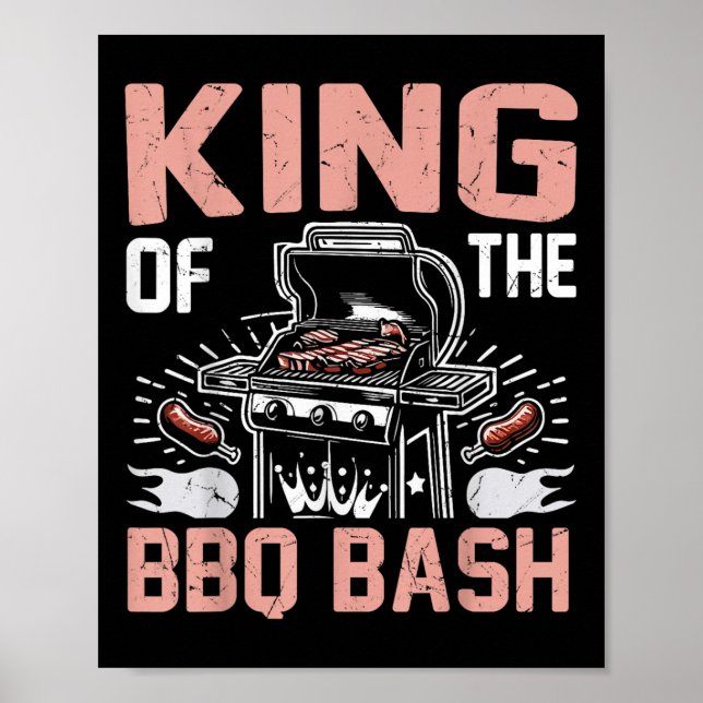 Kung vid BBQ-utslaget BBq Party Poster (Framsidan)