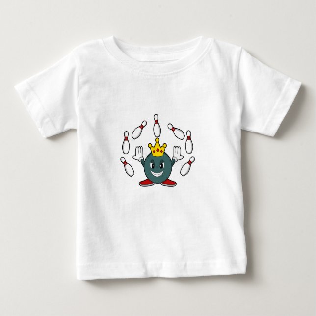 Kung vid Bowling med Bowlstift-stift T Shirt (Framsida)