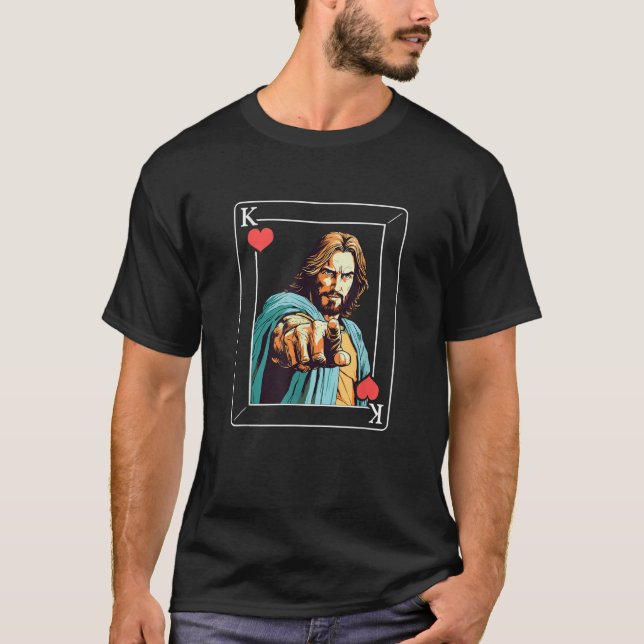 Kung vid Hearts Jesus T Shirt (Framsida)