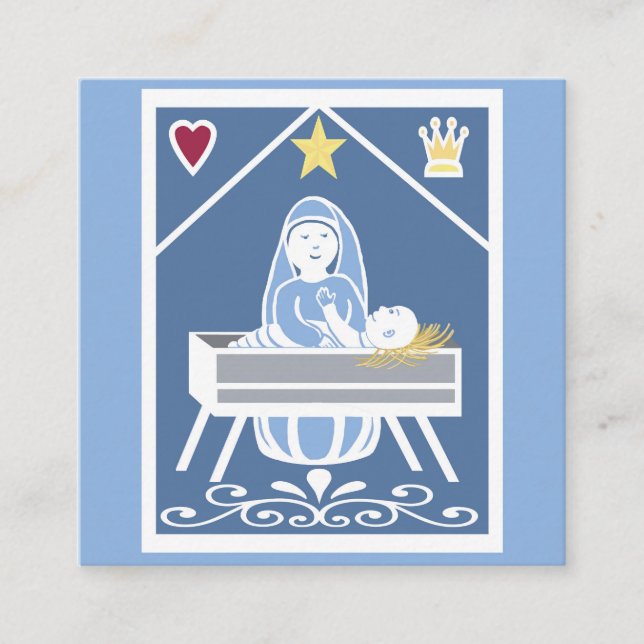 Kung vid Kung julmeditation Fyrkantigt Visitkort (Framsida)