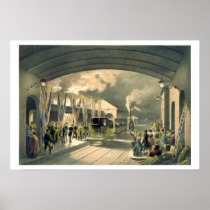 Kung vid New Kor Station (litho) Poster
