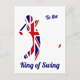 Kung vid Swing | Union Jack Golfer | FARS DAG Vykort