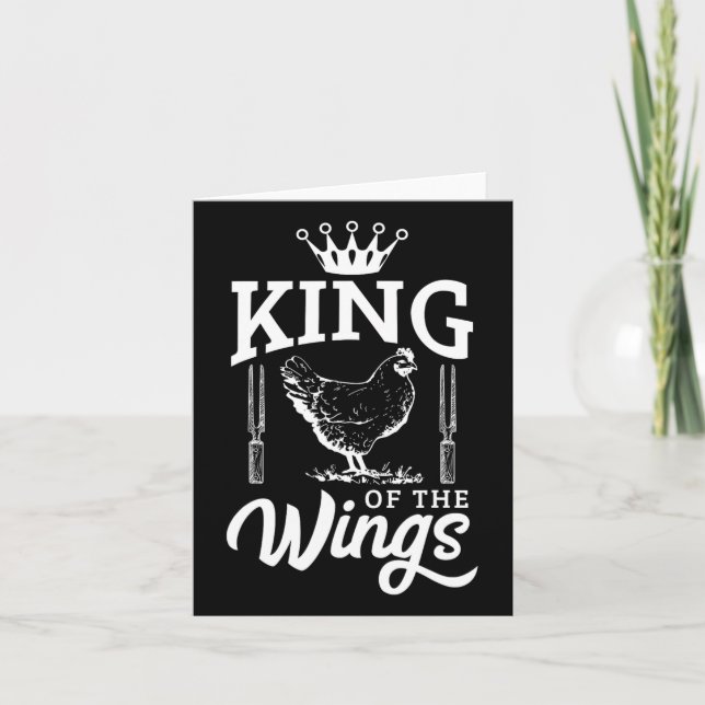 Kung vid Vingar flony Chicken Bbq Barbecue Kort (Framsida)