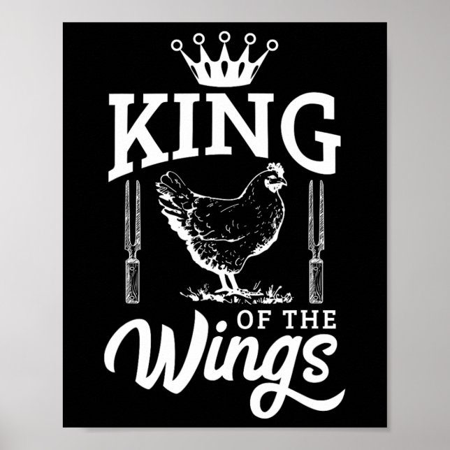 Kung vid Vingar flony Chicken Bbq Barbecue Poster (Framsidan)