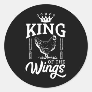 Kung vid Vingar flony Chicken Bbq Barbecue Runt Klistermärke