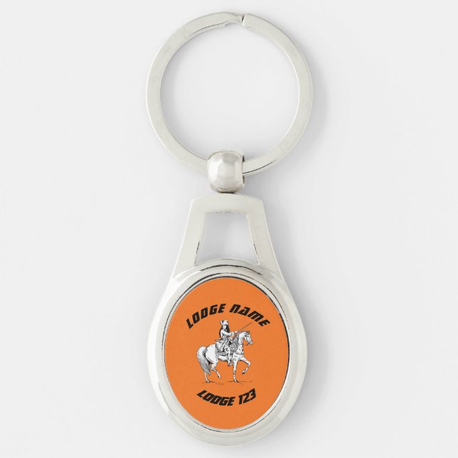 Kung William of Orange Anpassade Orange Order Ovalt Silverfärgad Nyckelring (Framsidan)