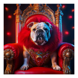 Kung Winnie, bulldog på sin tröst Perfect Poster