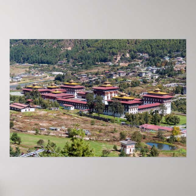 Kungapalats i Thimphu - Bhutan Poster (Framsidan)