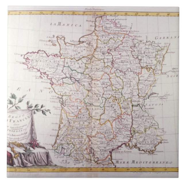 Kungarike av frankriken kakelplatta (Framsidan)