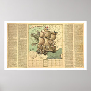 Kungarike av frankriken som en seglingfrakt 1796 poster