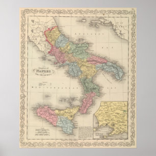 Kungarike av Naples eller tvåna Sicilies Poster