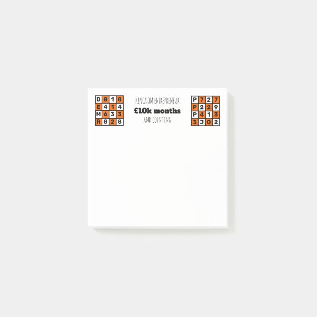 Kungariket Entrepreneur Christian Affirmation Vers Post-it Block (Framsida)