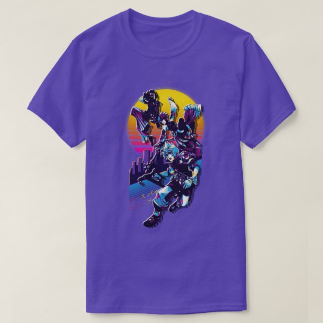 Kungariket Hearts Birds by Ssov Retrowave T Shirt (Design framsida)