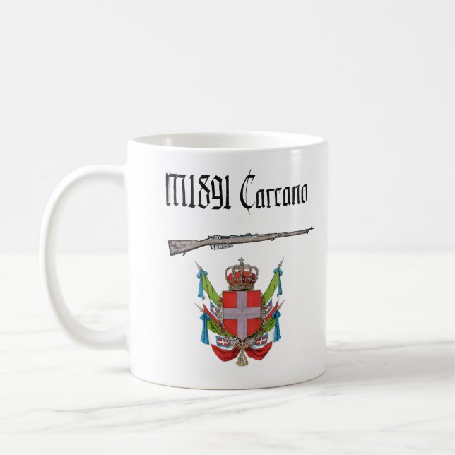 Kungariket Italien WW1 M1891 Carcano gevär  Kaffemugg (Vänster)