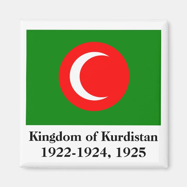 Kungariket Kurdistan Flagga (1922-1924, 1925) Magnet (Framsidan)
