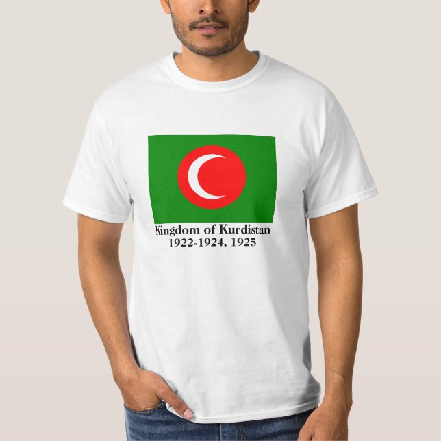 Kungariket Kurdistan Flagga (1922-1924, 1925) Tee (Framsida)