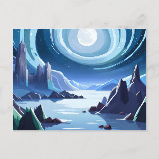 Kungariket med Shining Måne Vykort