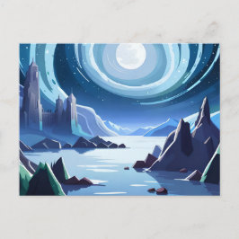 Kungariket med Shining Måne Vykort