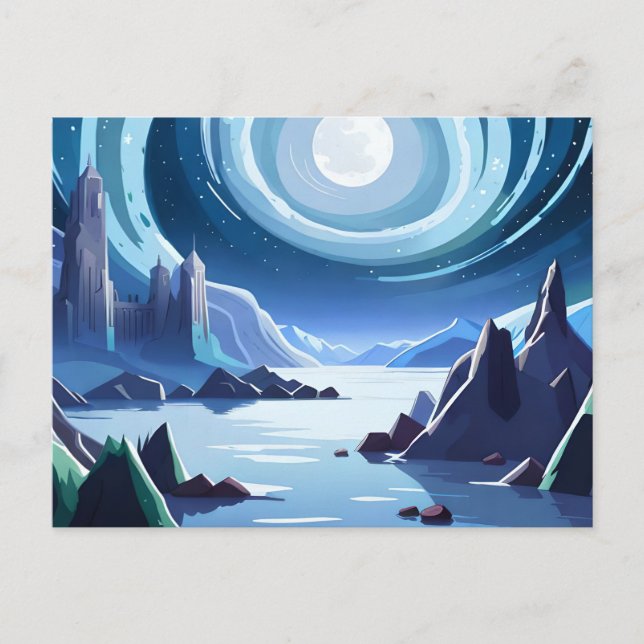 Kungariket med Shining Måne Vykort (Framsida)