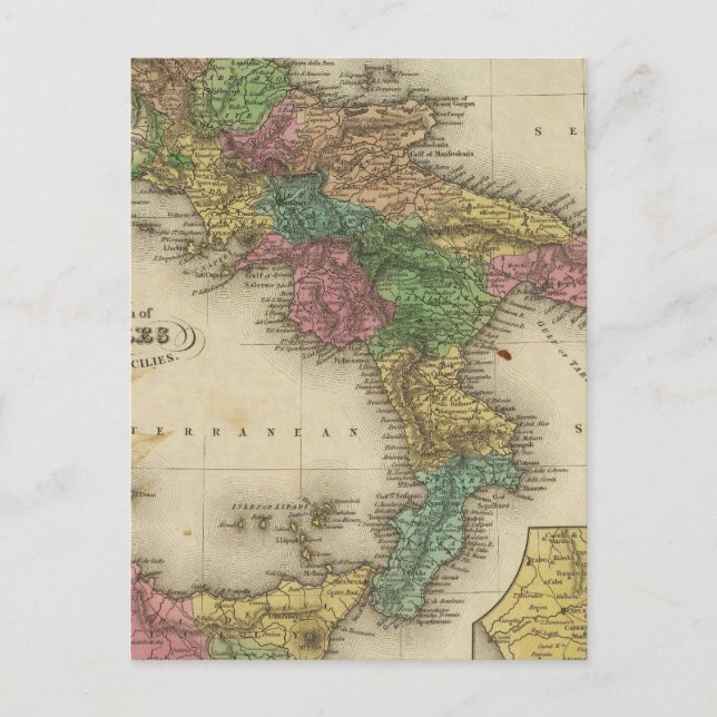 Kungariket Neapel eller Sicilien 2 Vykort (Framsida)