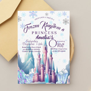 Kungariket Princess 1:a födelsedagen Party Inbjudningar