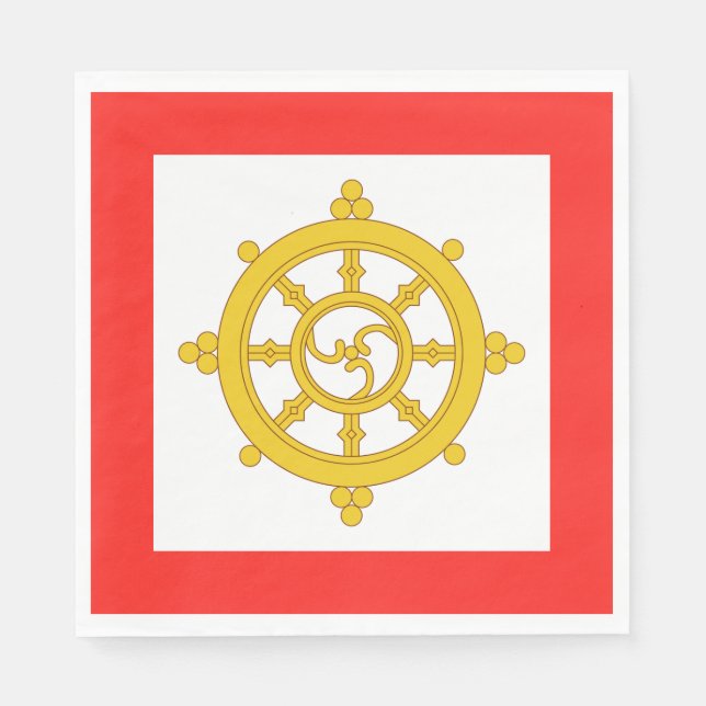 Kungariket Sikkim Flagga Pappersservett (Framsidan)