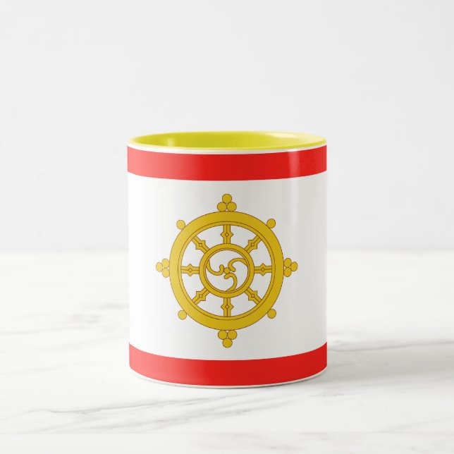 Kungariket Sikkim Flagga Två-Tonad Mugg (Center)