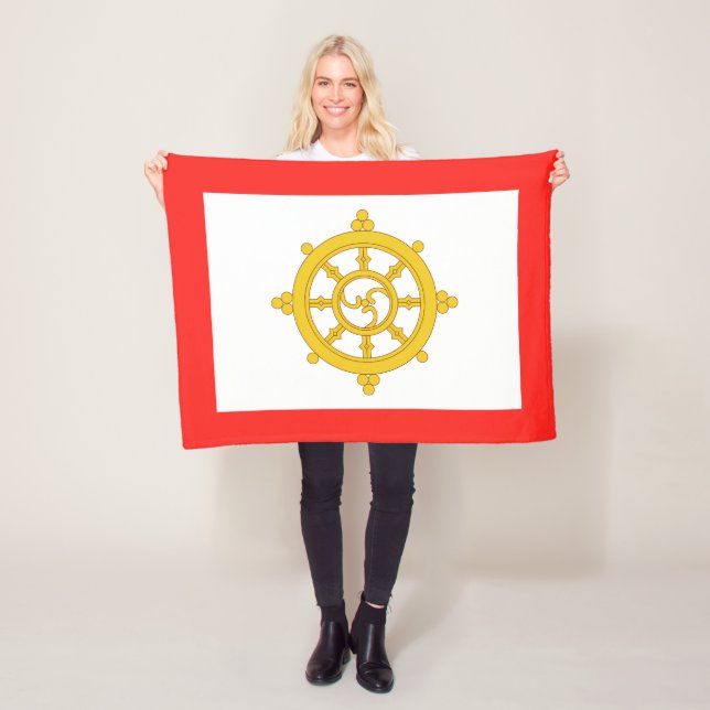 Kungariket Sikkims flagga Fleecefilt (På plats)