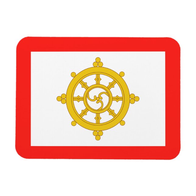 Kungariket Sikkims flagga Magnet (Horisontell)