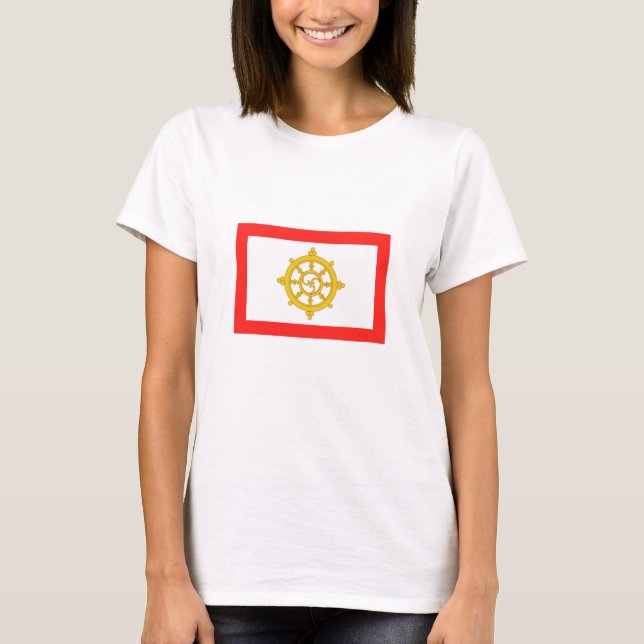 Kungariket Sikkims flagga T Shirt (Framsida)