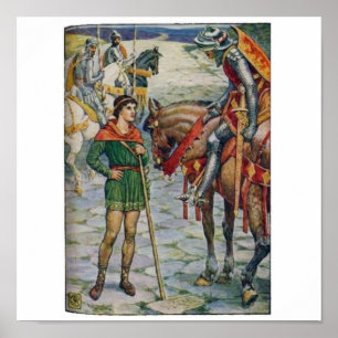 Kungen Arthur ifrågasätter Percival Poster