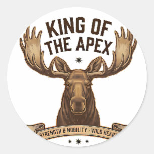 Kungen av Apex - Vintage Amerikansk Älg Runt Klistermärke