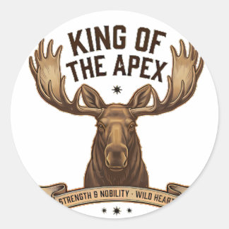 Kungen av Apex - Vintage Amerikansk Älg Runt Klistermärke