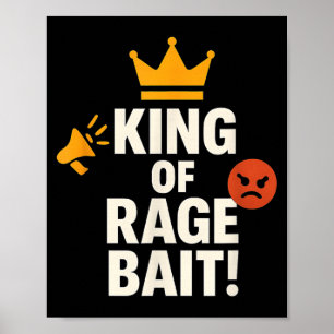 Kungen av ilska-bete rolig internet-meme spelar-ci poster
