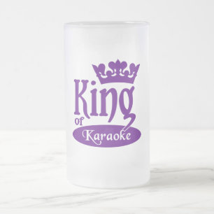Kungen av Karaokemuggen - välj stil & färga Frostat Ölglas